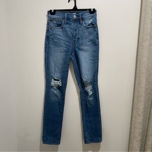 Madewell Perfect Vintage High Rise Straight Jeans Distressed Womens 23